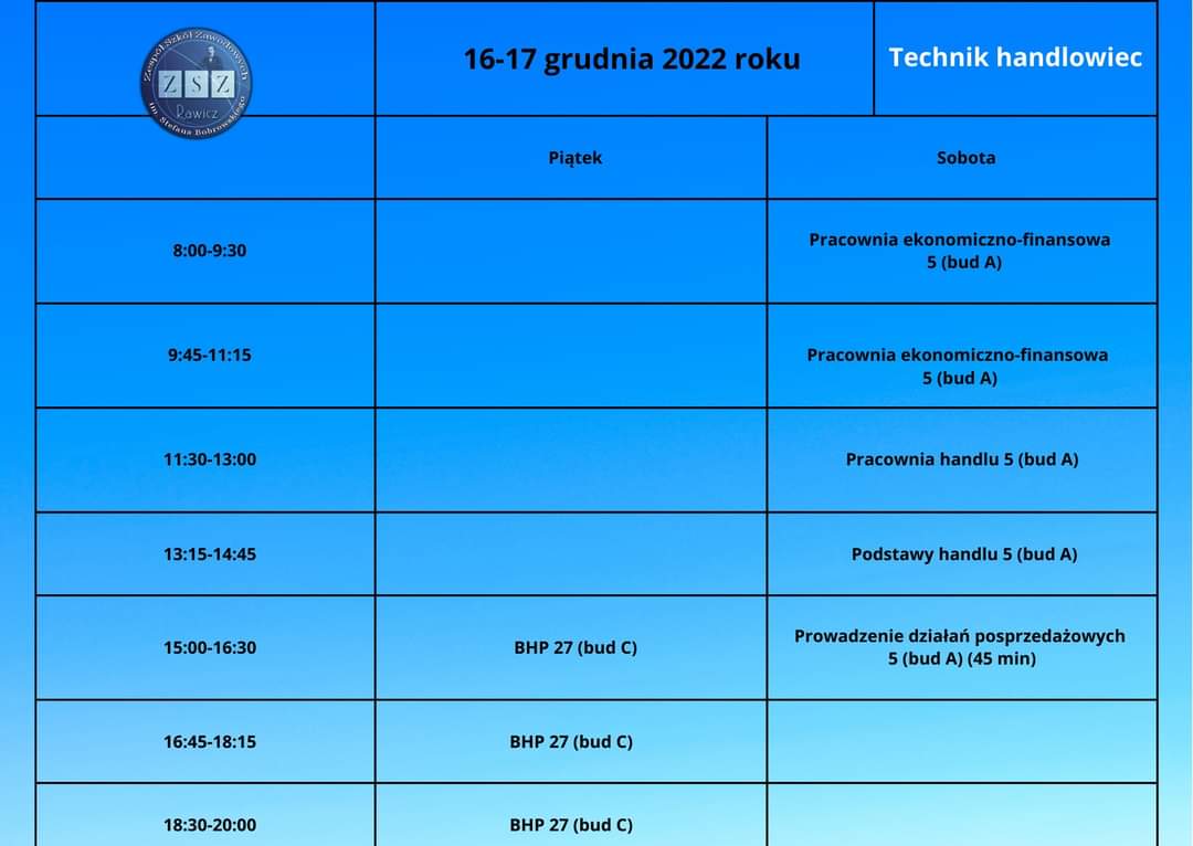 Plan zjazdu na 16-17.12.2022 r.
