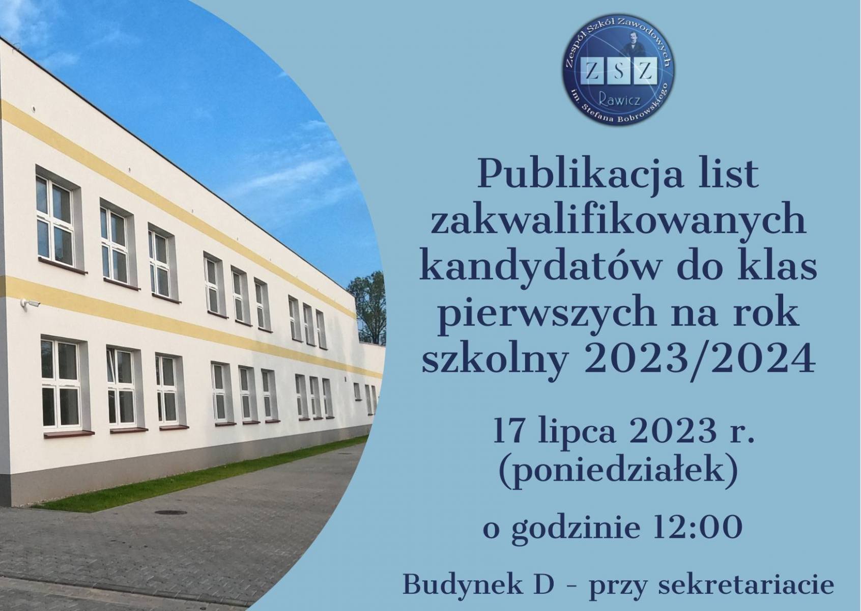 Listy kandydatów zakwalifikowanych na rok szkolny 2023/2024