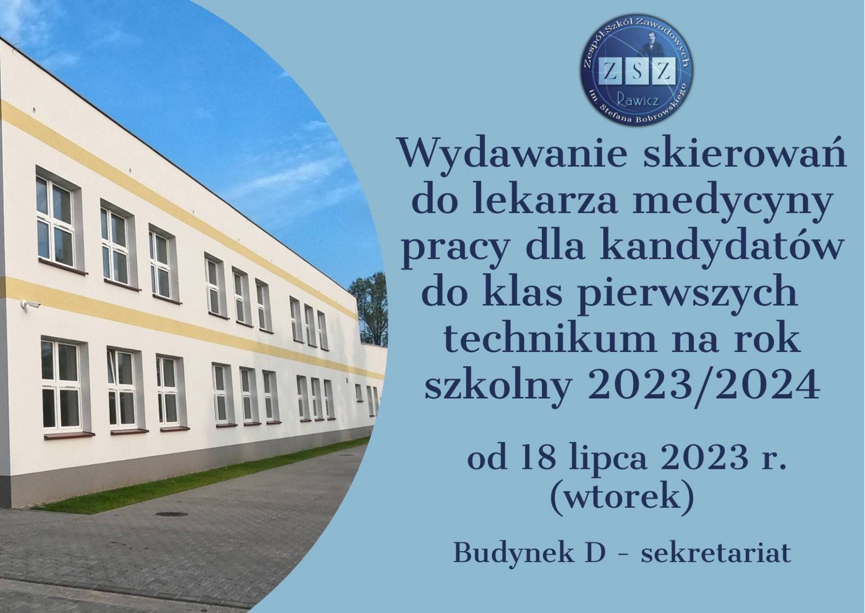 Wydawanie skierowania do lekarza medycyny pracy dla kandydatów do technikum 2023/2024