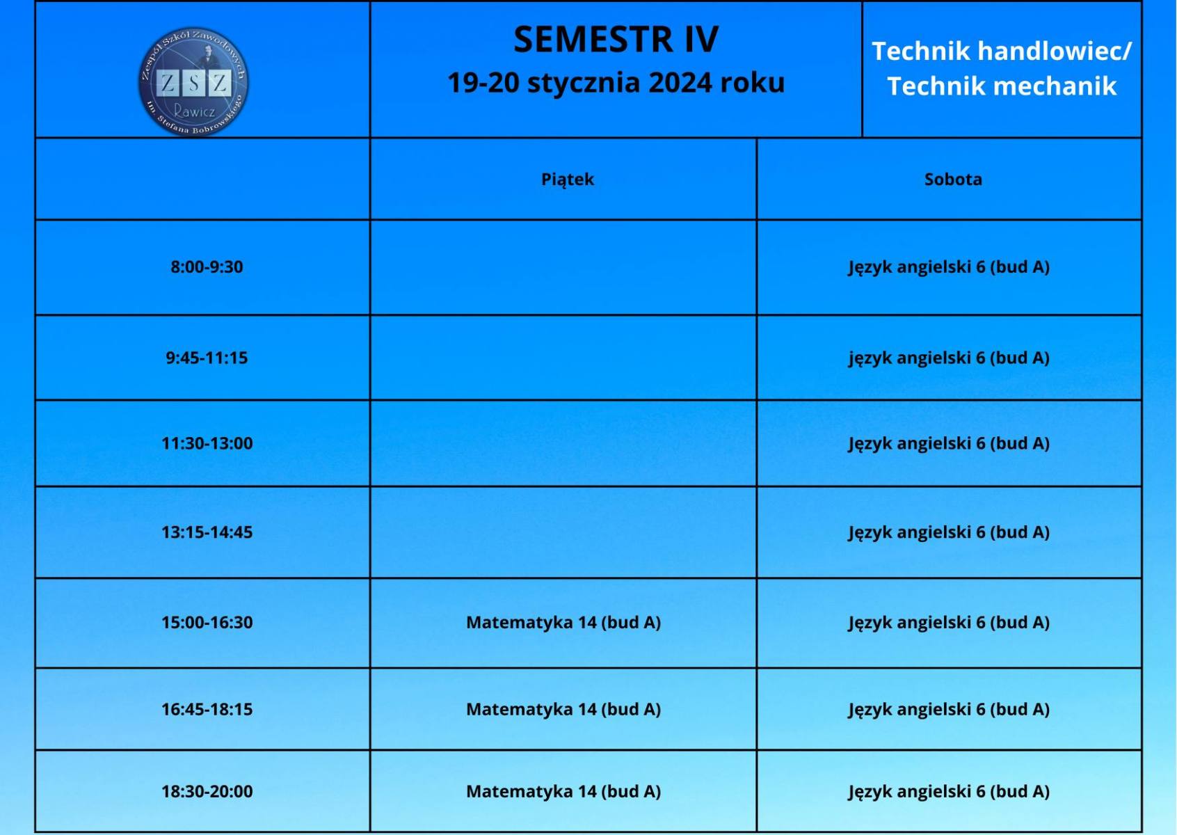 Plan zjazdu BS II - 19-20.01.2024 r.