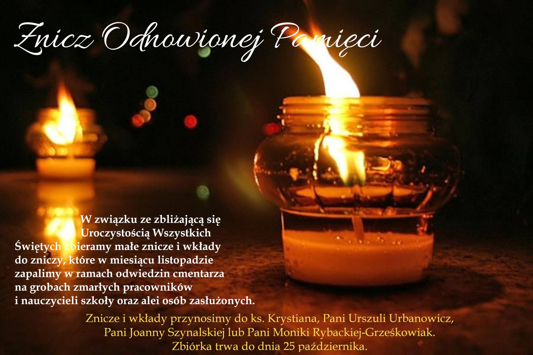 Plakat znicz odnawianej pamięci