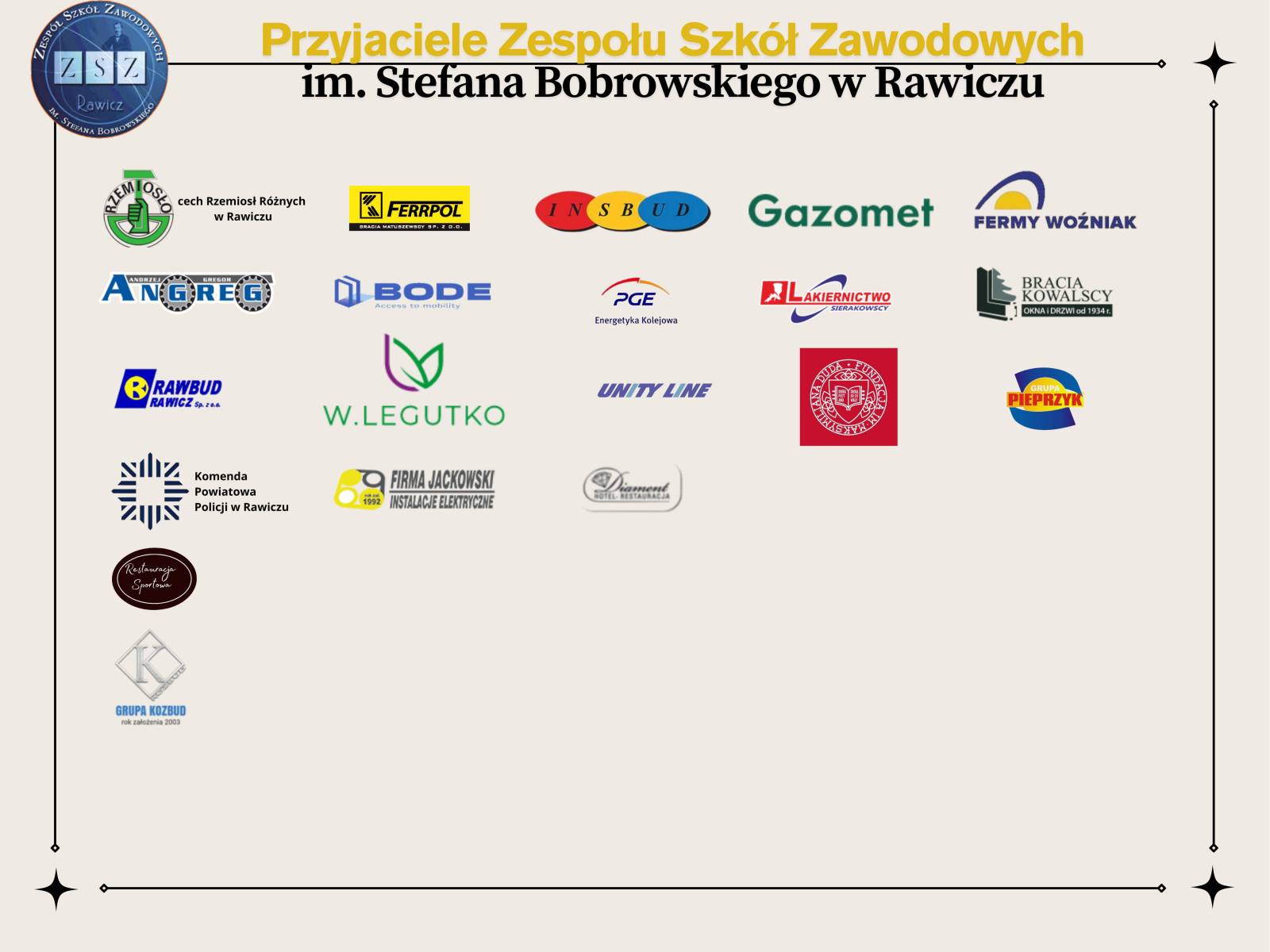 Przyjaciele Zespołu Szkół Zawodowych im. Stefana Bobrowskiego w Rawiczu - 2025