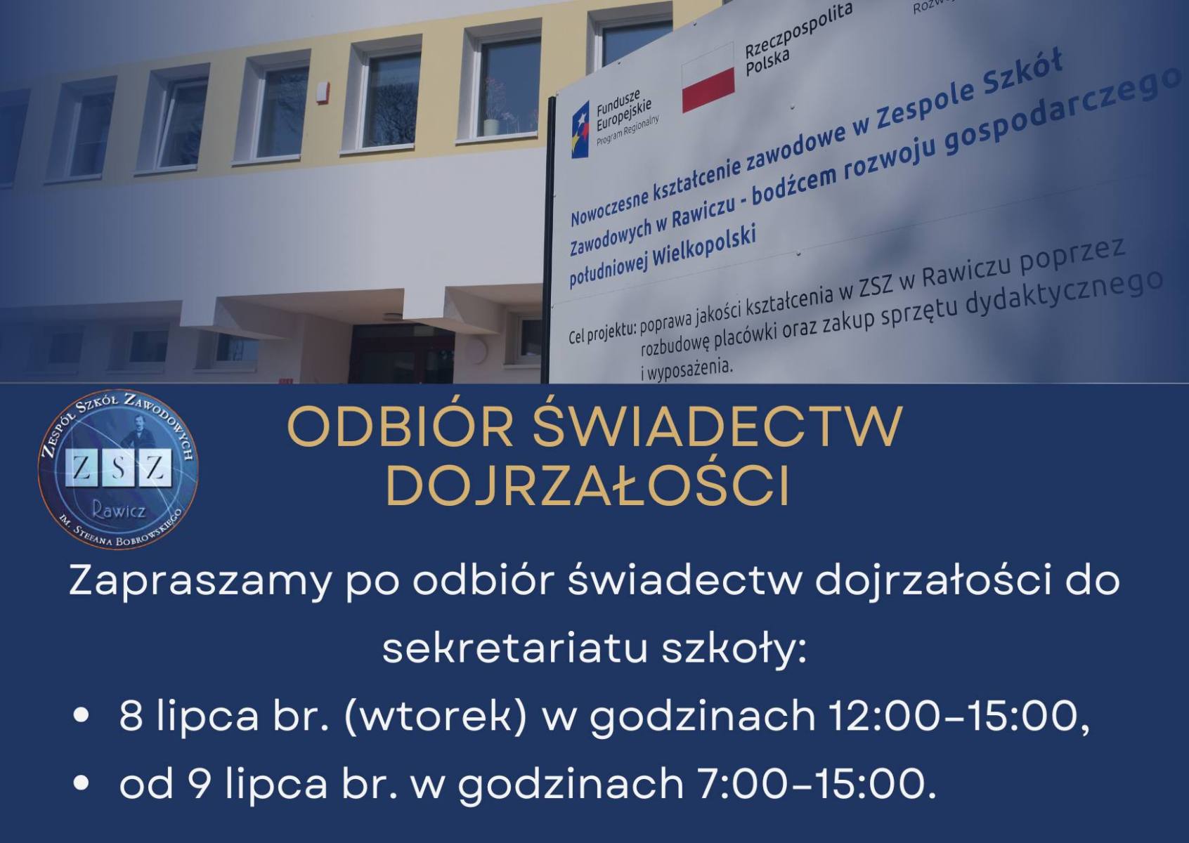 Komunikat ws. odbioru świadectw dojrzałości - 2025