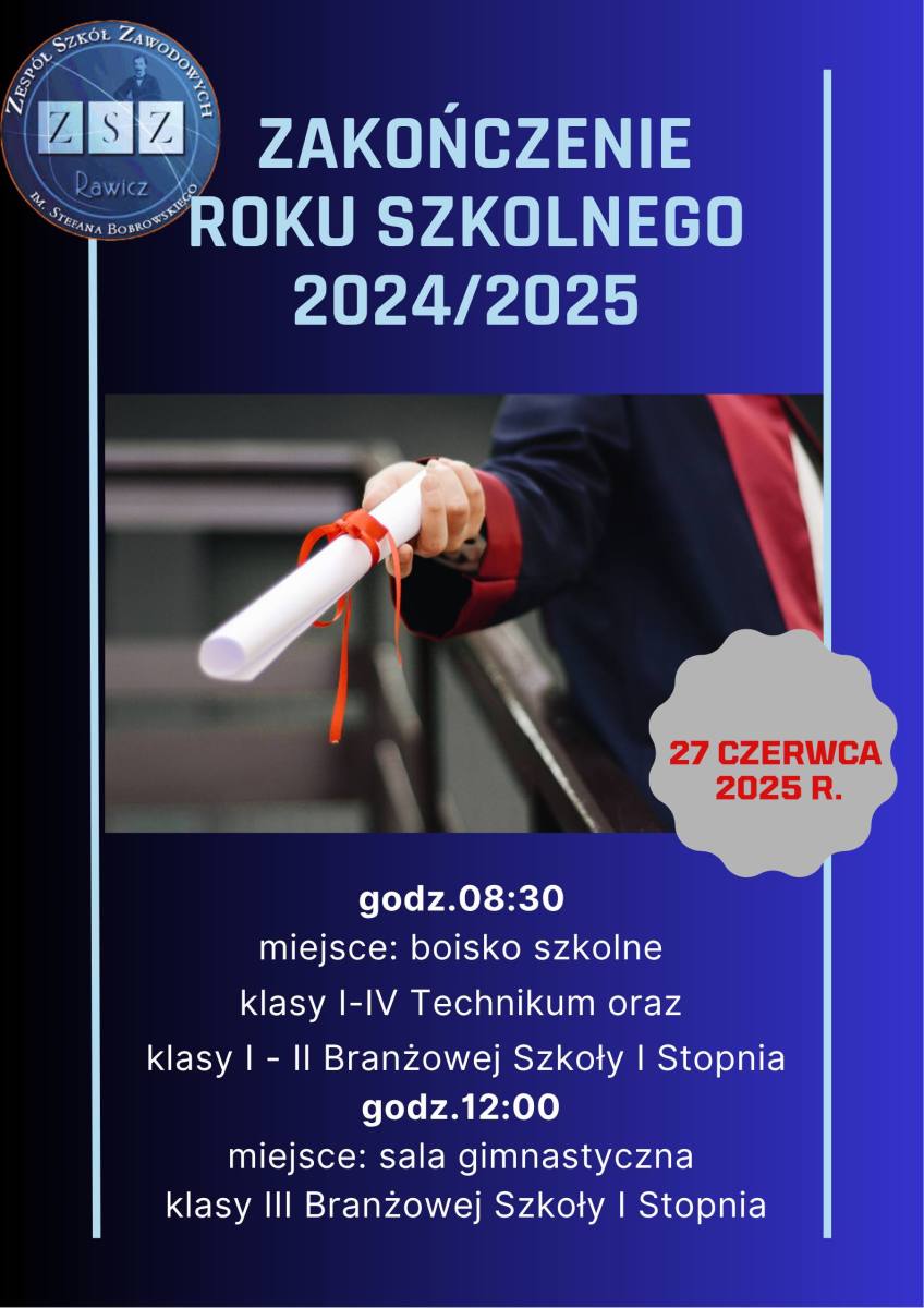 Zakończenie roku szkolnego 2024/2025 w ZSZ Rawicz