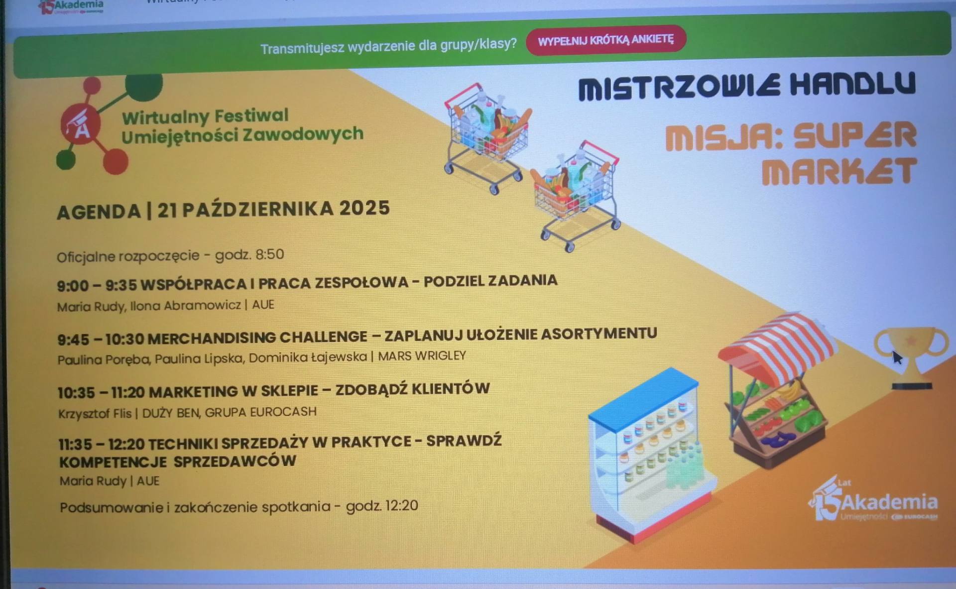 plan Wirtualnego Festiwalu Umiejętności Zawodowych