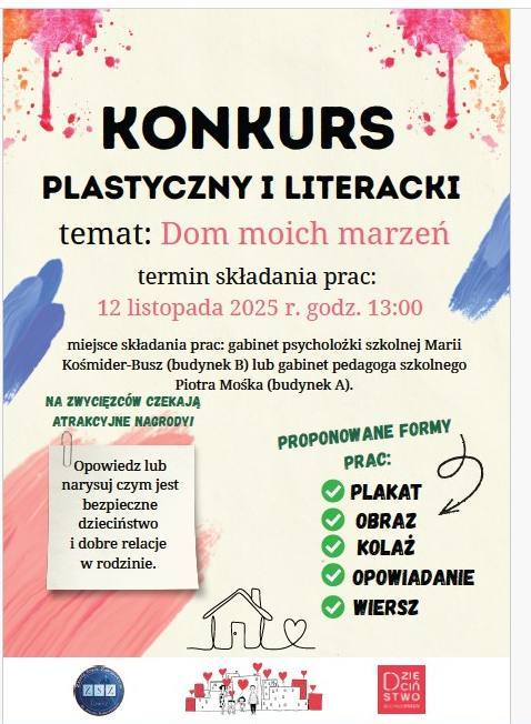 plakat - Konkurs plastyczny DOM MOICH MARZEŃ