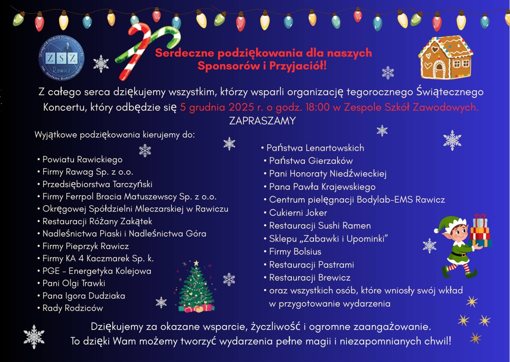 Serdeczne podziękowania dla naszych Sponsorów i Przyjaciół!