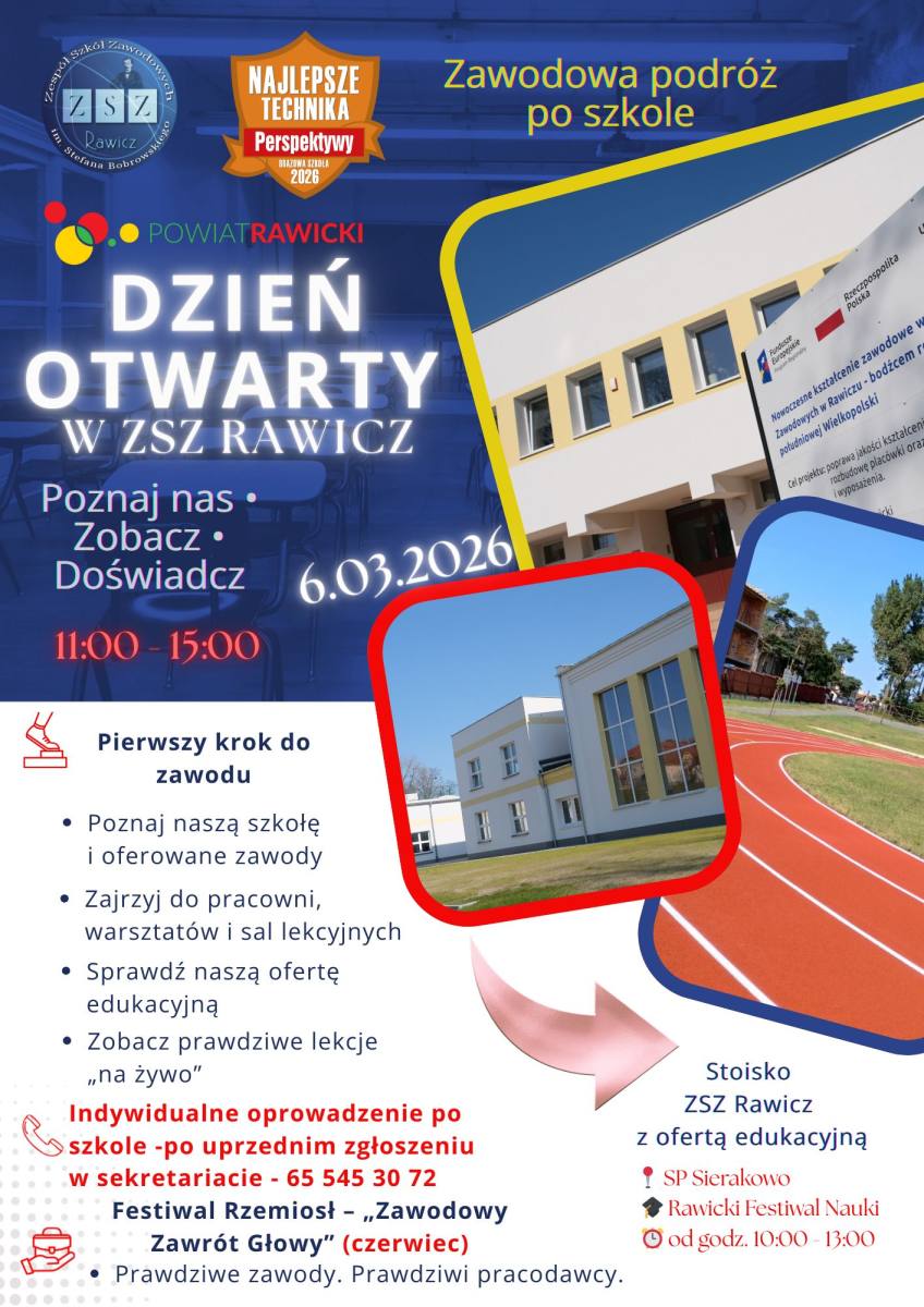 Dzień otwarty w ZSZ Rawicz ulotka