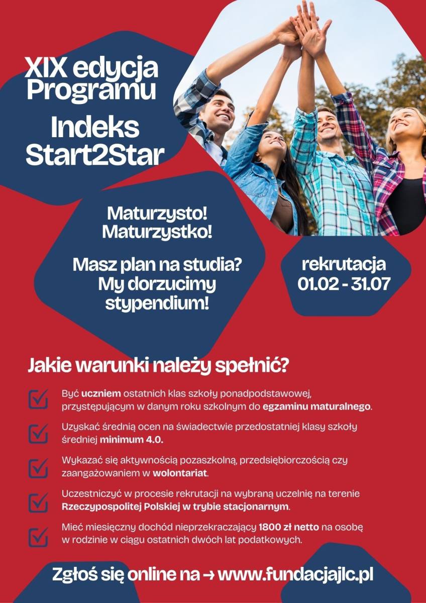 Plakat XIX edycji programu Indeks Start2Star