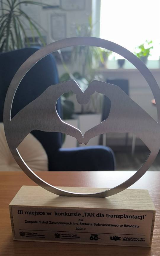 Tak dla transplantacji statuetka dla ZSZ Rawicz