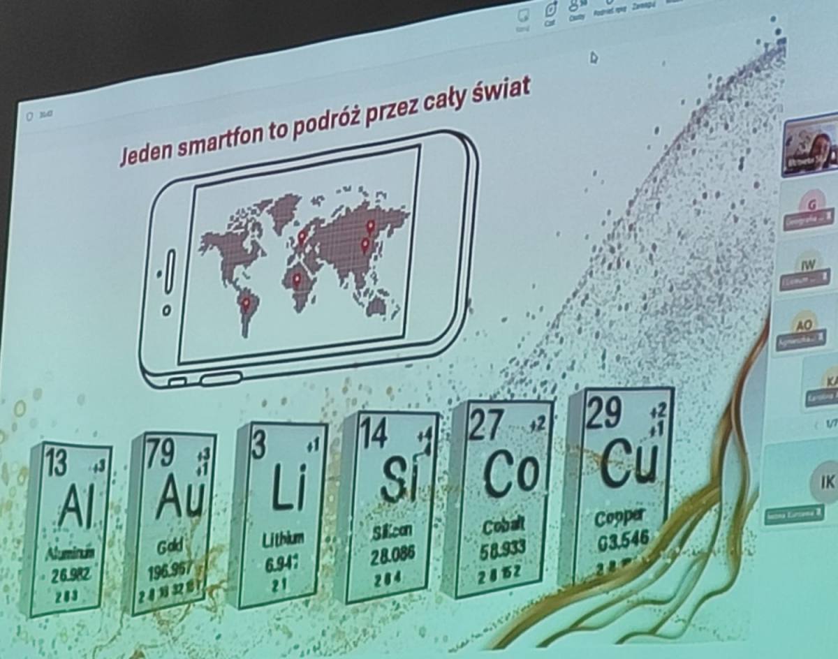 Uczniowie podczas spotkania – „Ziemia pod lupą – surowce, które mamy pod stopami”
