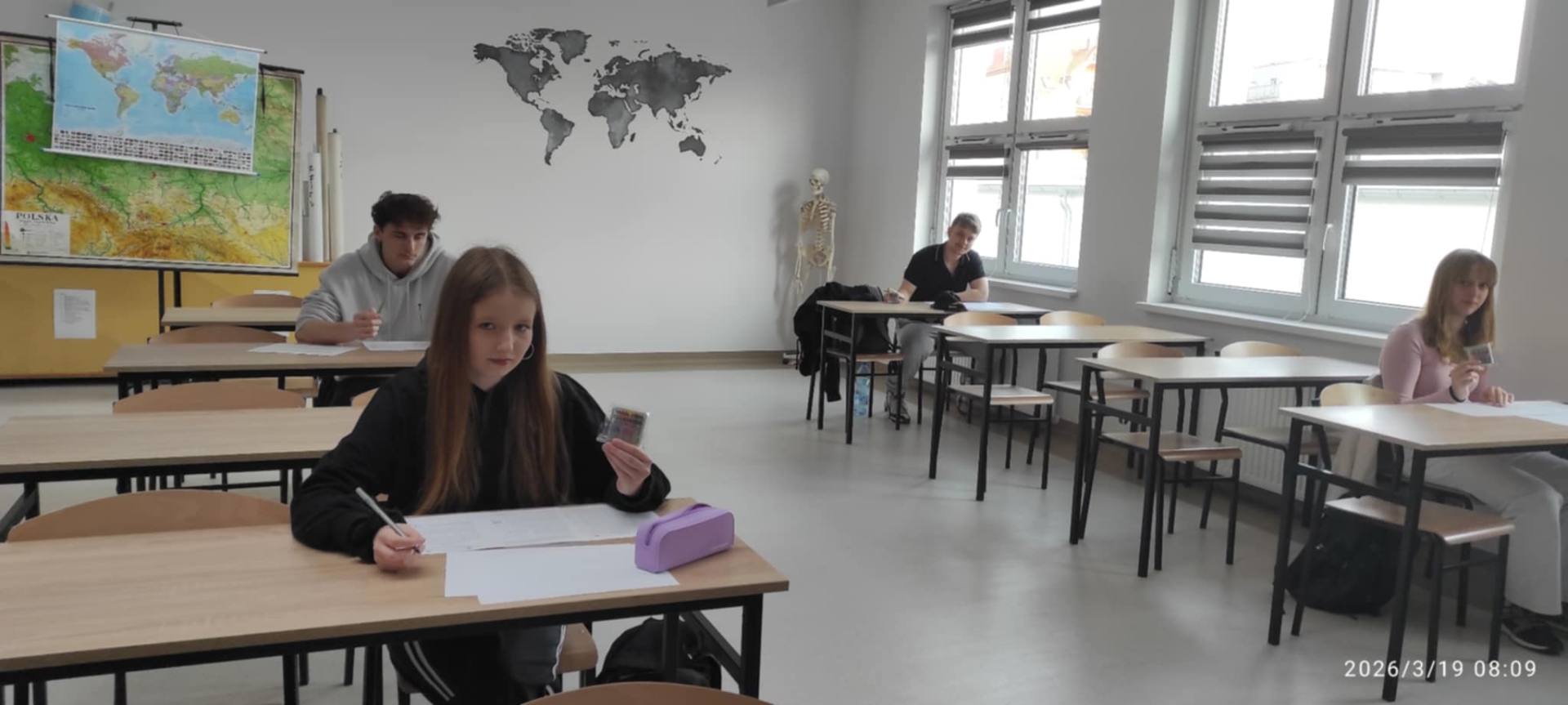 Uczestnicy podczas konkursu "Kangur matematyczny"