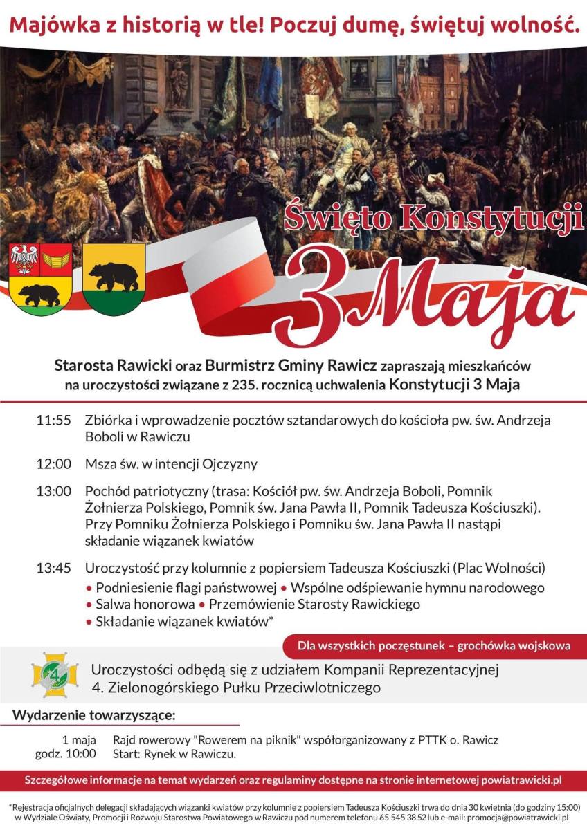 plakat Majówka w wyjątkowym, patriotycznym klimacie