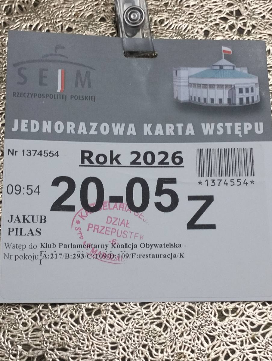 4. Karta wstępu do Parlamentu