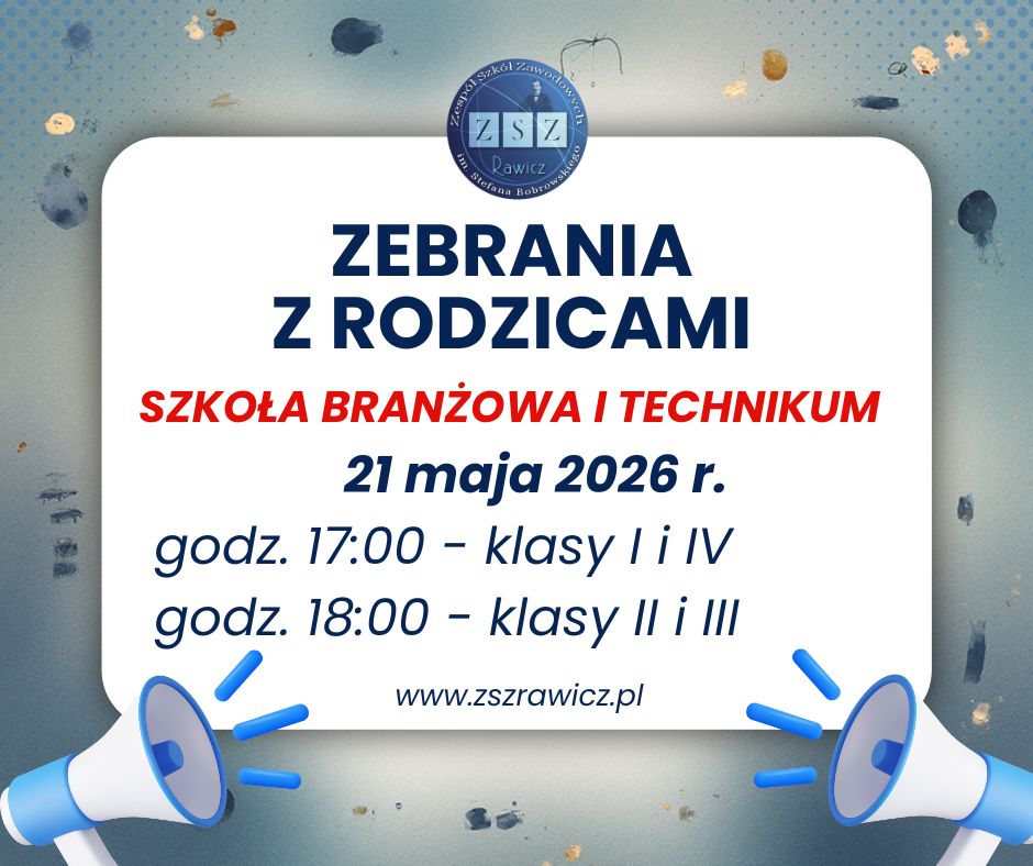 Przypominamy 21 maja br. zebrania z rodzicami