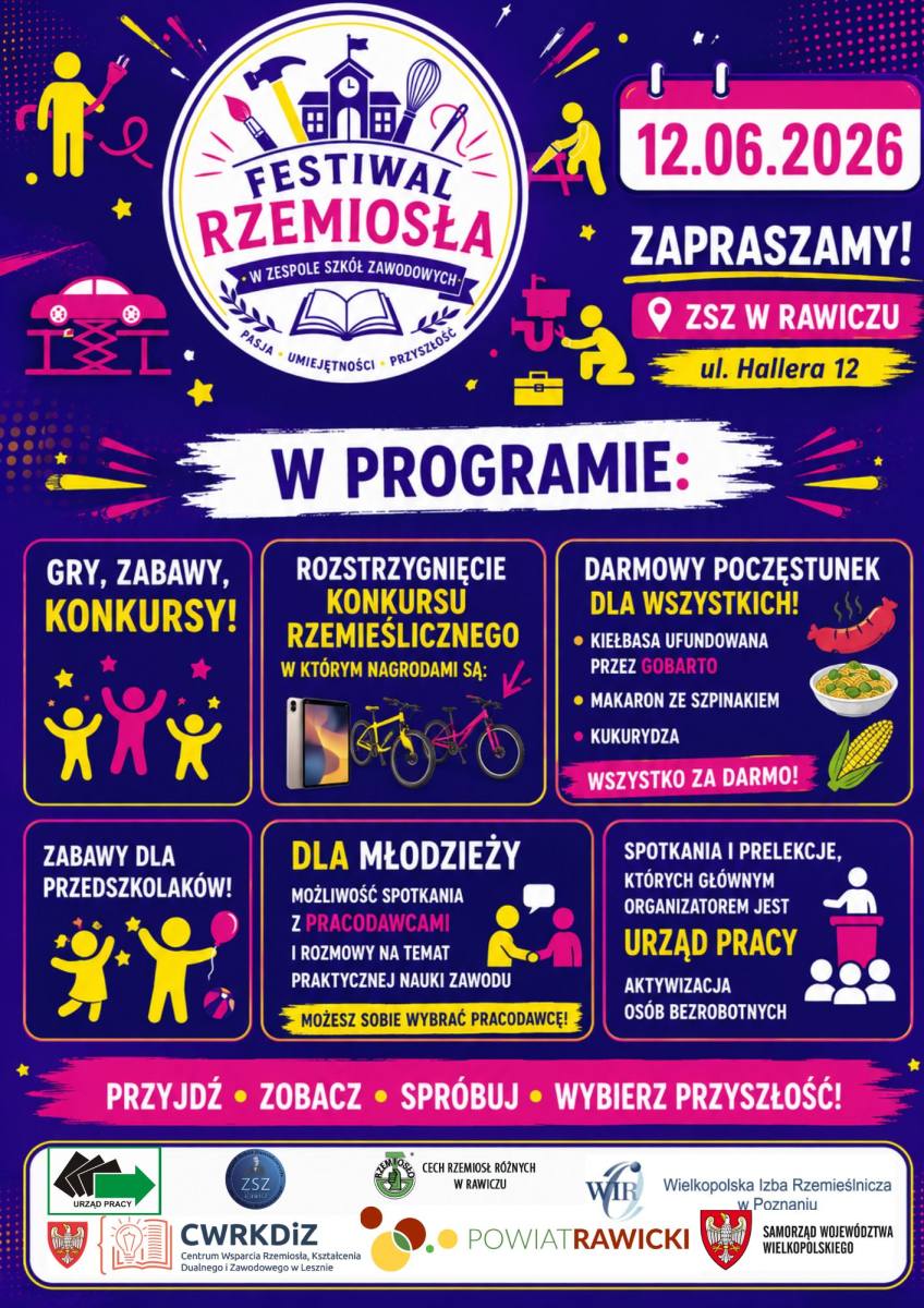 Odwiedź ZSZ w Rawiczu 12 czerwca – czeka Festiwal Rzemiosła!