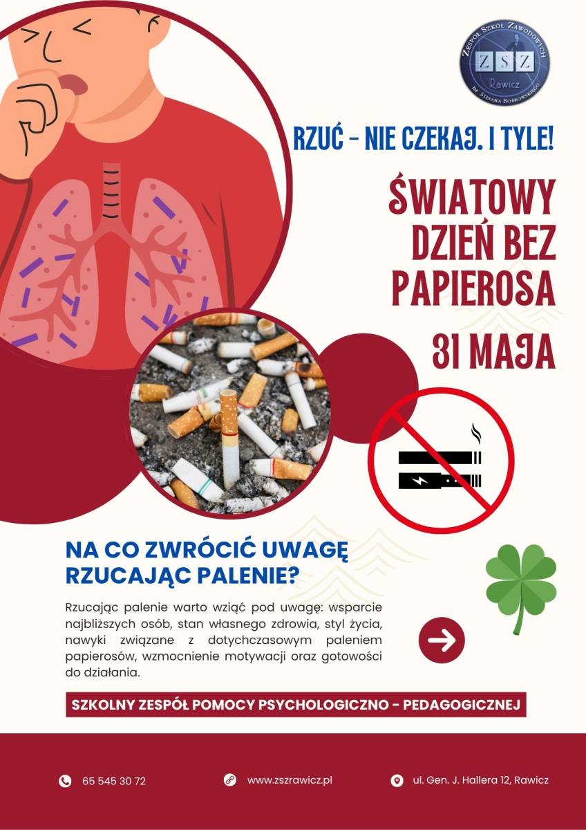 Światowy Dzień Bez Papierosa - plakat