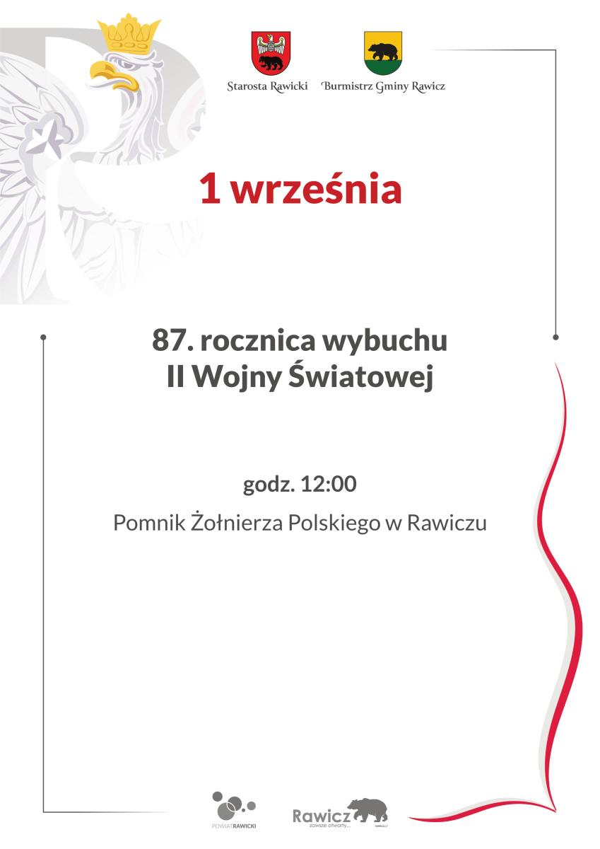 plakat 87. rocznicy wybuchu II Wojny Światowej