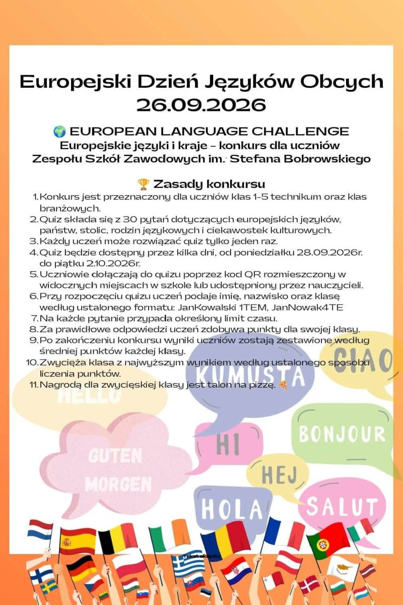 Zgarnij talon na pizzę! Interaktywny konkurs na Dzień Języków już w poniedziałek!