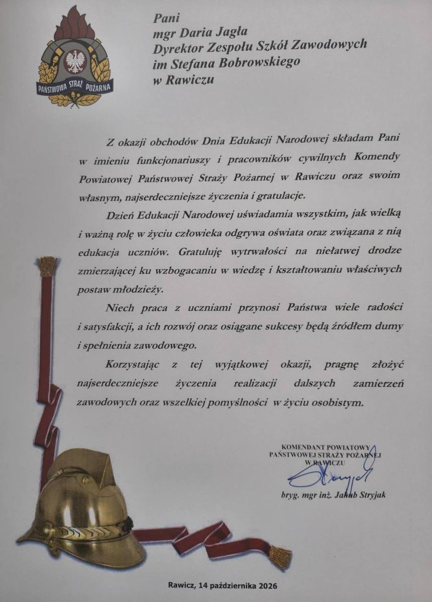 Wyjątkowe życzenia z okazji Dnia Edukacji Narodowej. Dziękujemy lokalnym służbom mundurowym!